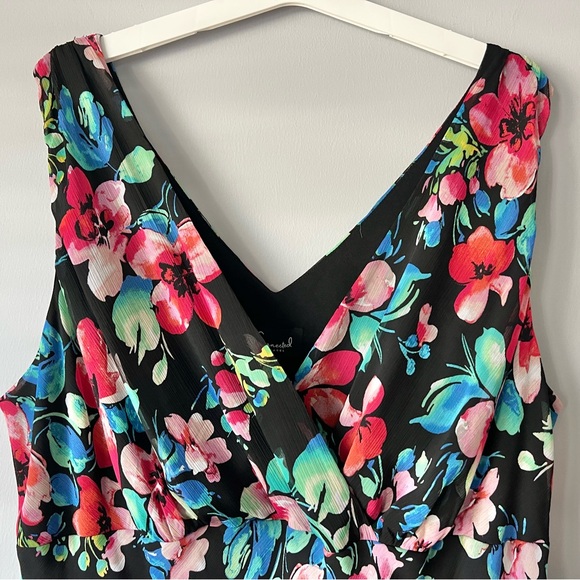Connected Women's Floral-Print Asymmetrical Midi Dress Size 24W - Picture 2 of 8